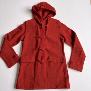 ISDA & CO Boiled Wool Sweater Coat Jacket- Pumpkin- Size MEDIUM